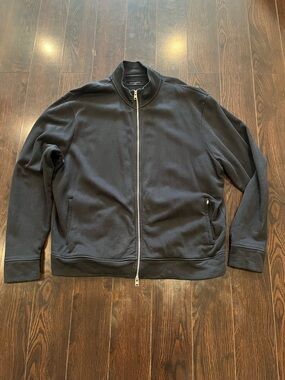 All Saints Men’s Black Zip-Up Sweater Jacket
